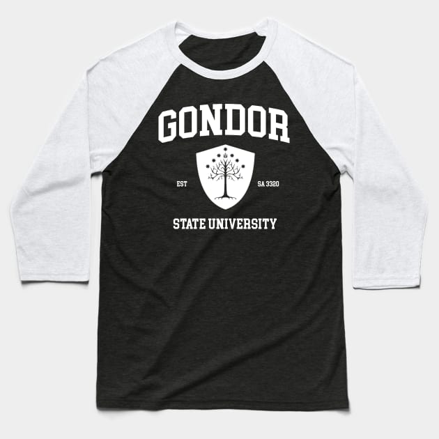 Gondor State University Baseball T-Shirt by Def_K